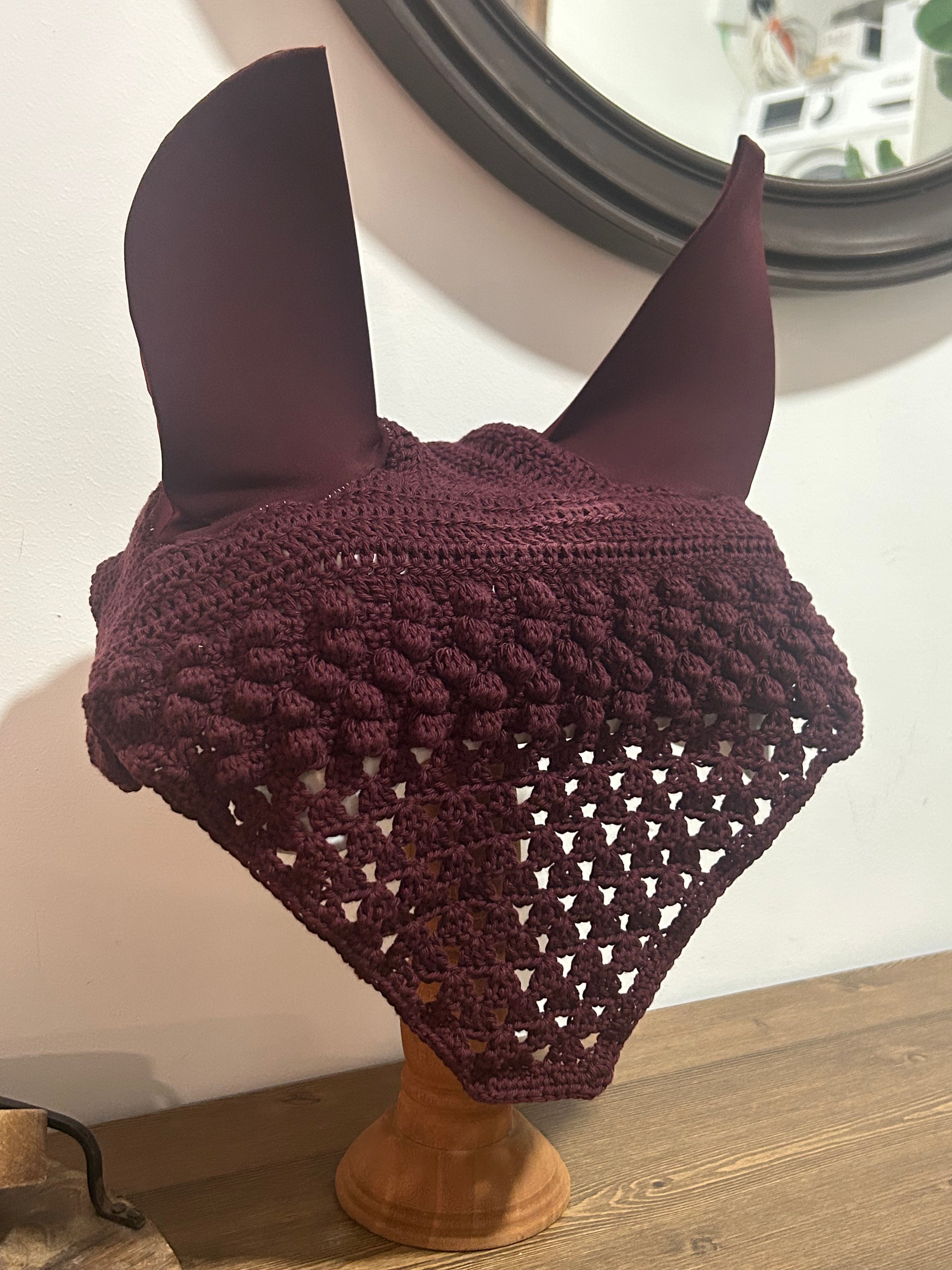 Bonnet "Bubble Victoria" Aubergine Taille cheval - Disponible desuite