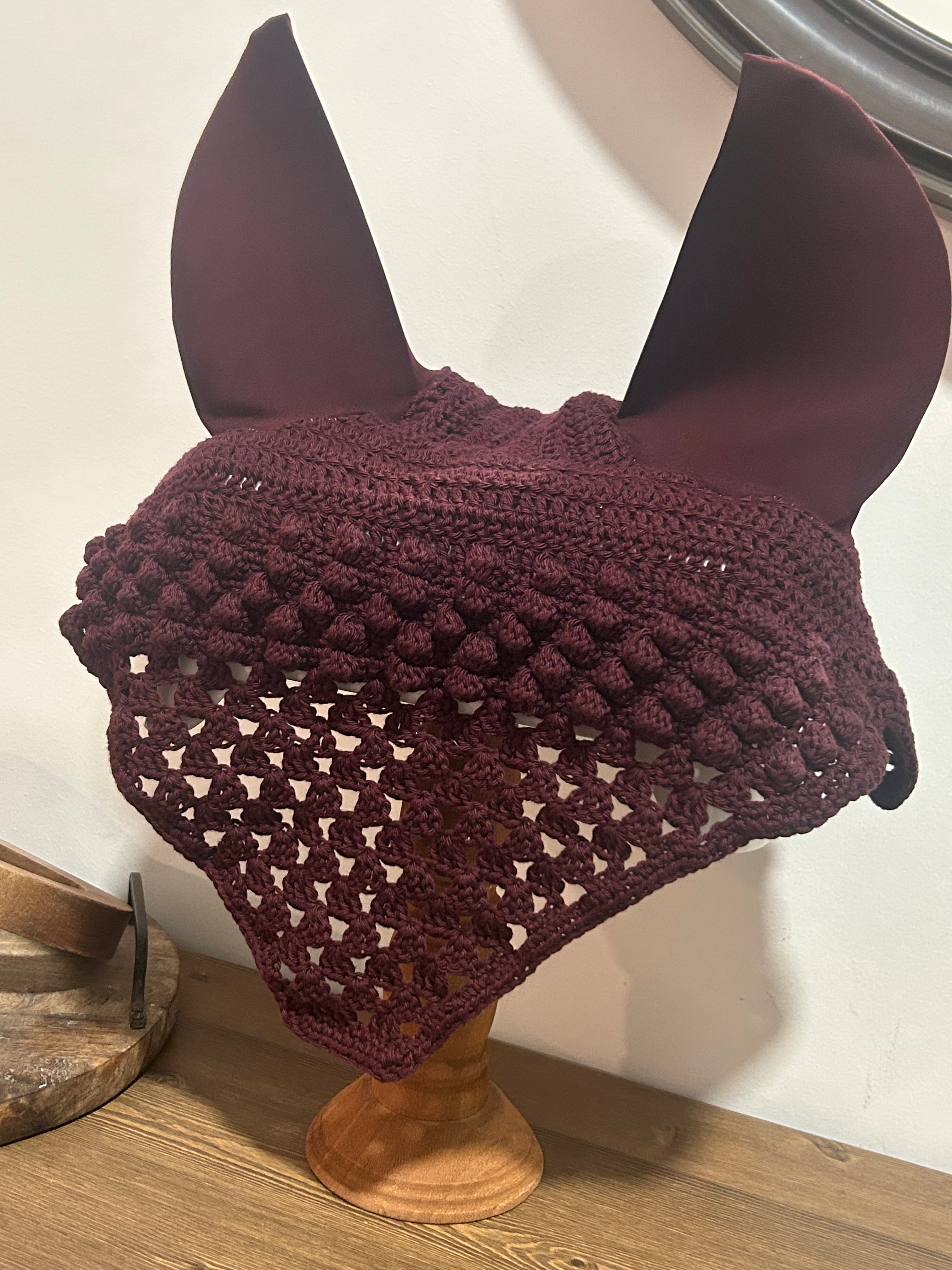 Bonnet "Bubble Victoria" Aubergine Taille cheval - Disponible desuite