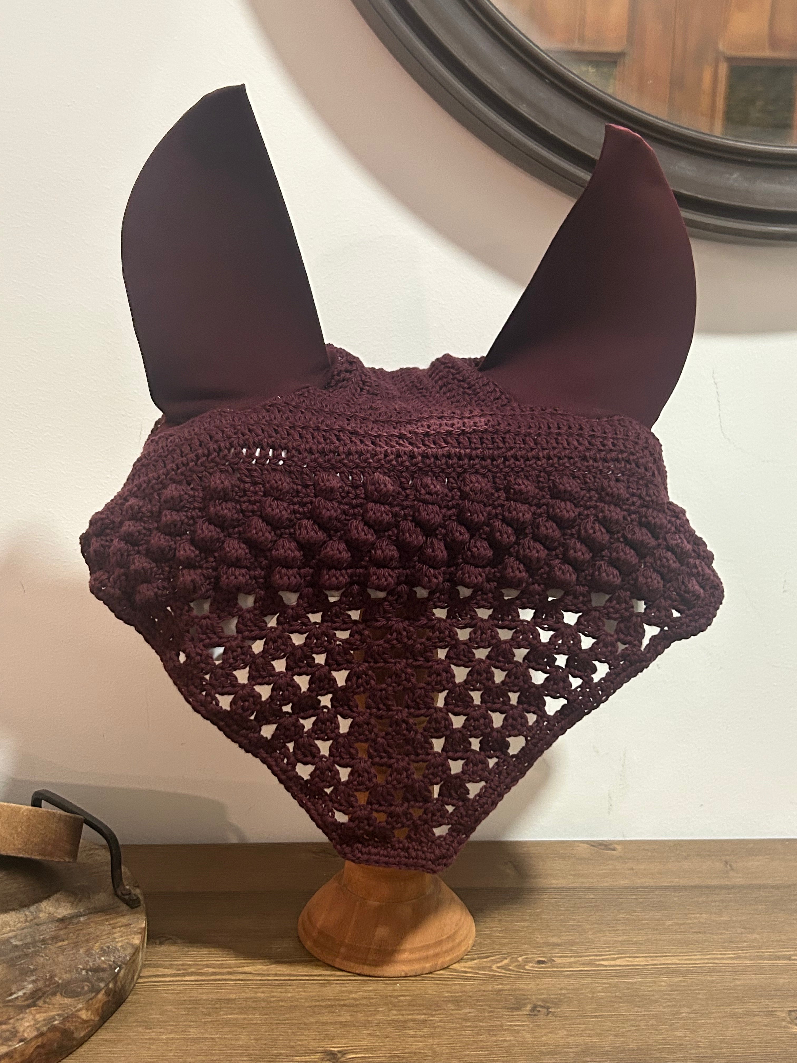 Bonnet "Bubble Victoria" Aubergine Taille cheval - Disponible desuite