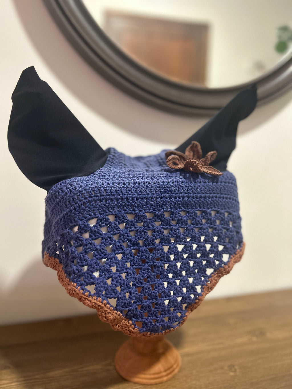 Bonnet Anti-mouche Victoria Flower - Taille cheval -Fleur amovible