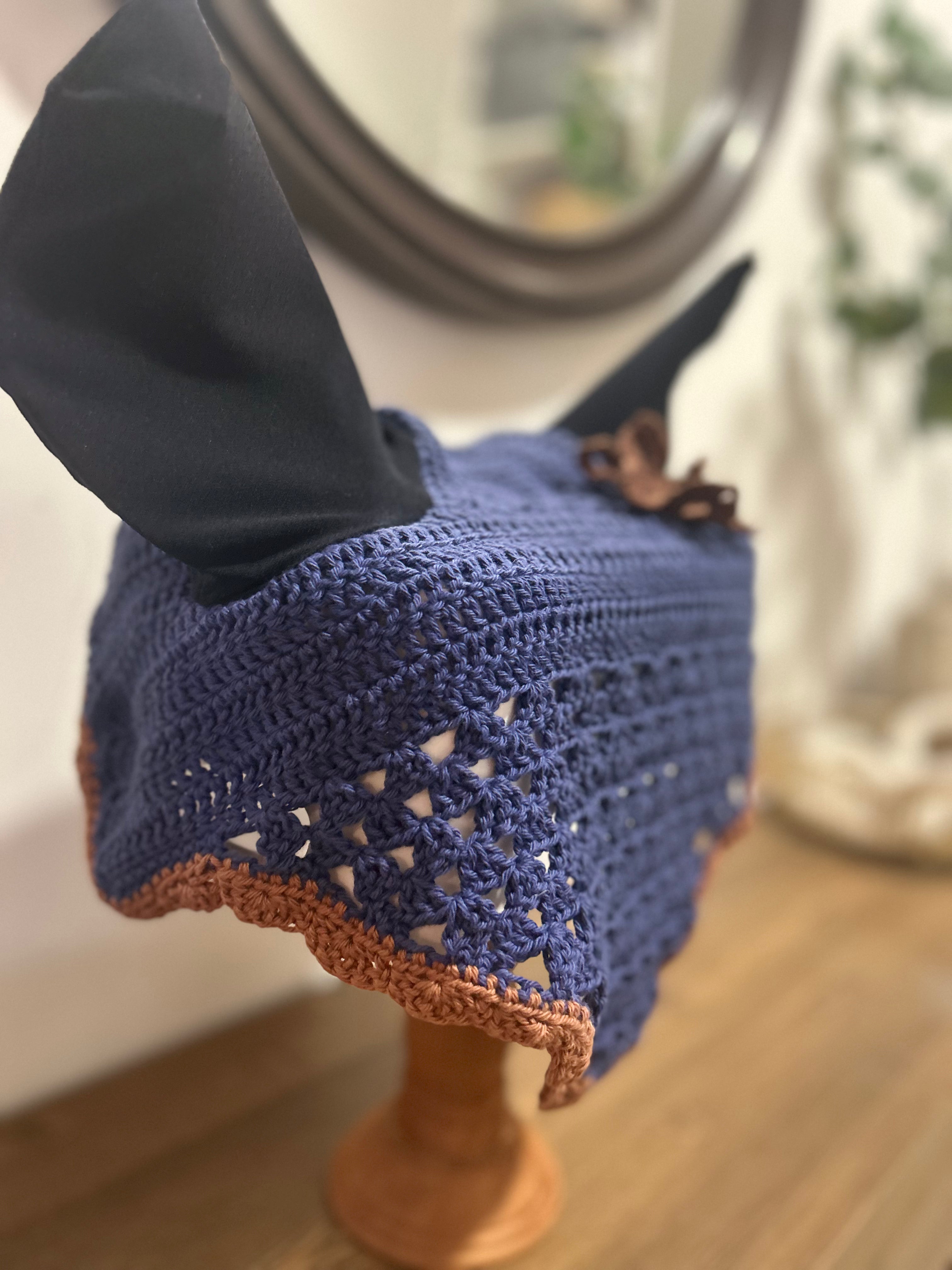 Bonnet Anti-mouche Victoria Flower - Taille cheval -Fleur amovible