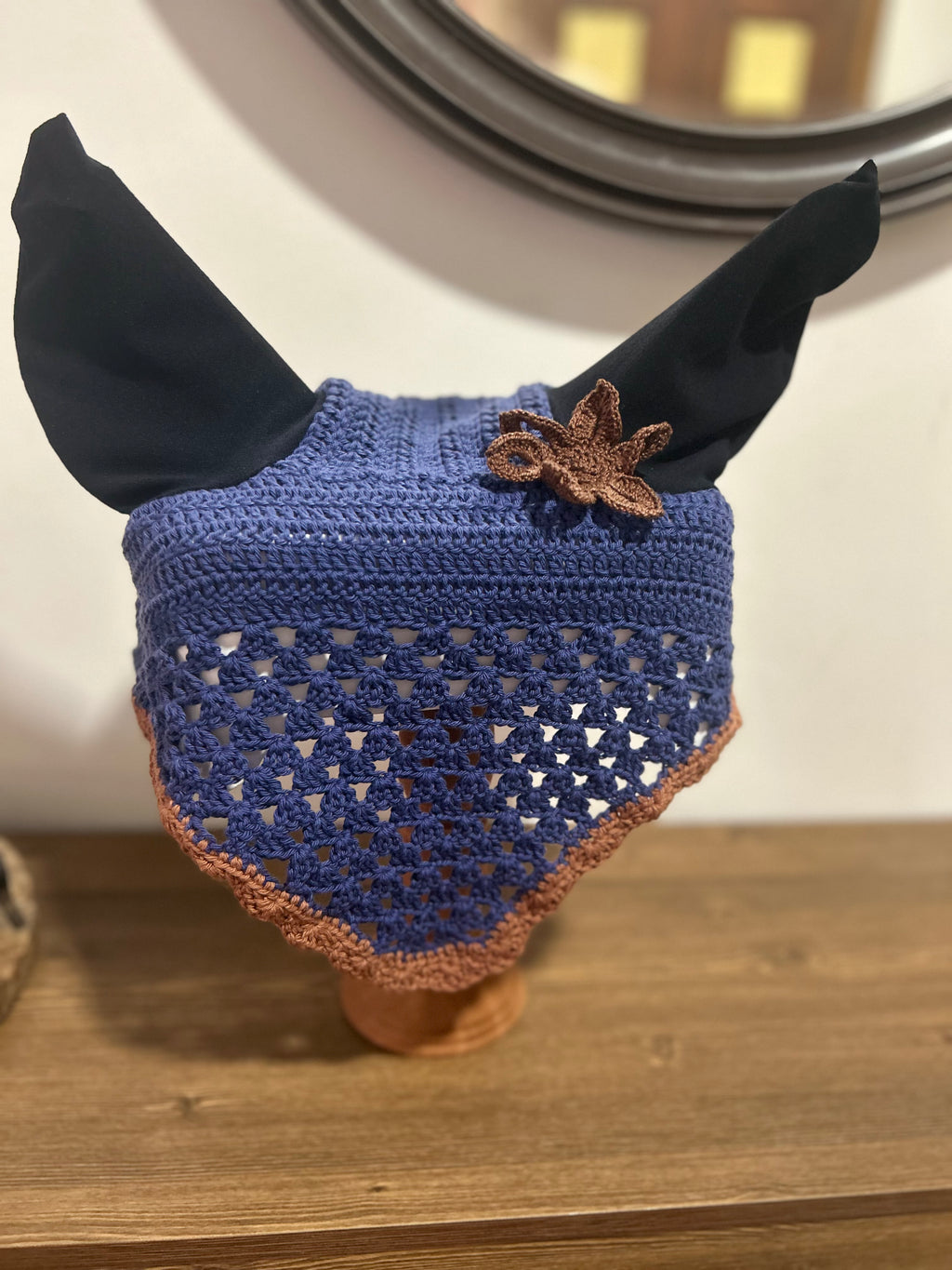 Bonnet Anti-mouche Victoria Flower - Taille cheval -Fleur amovible